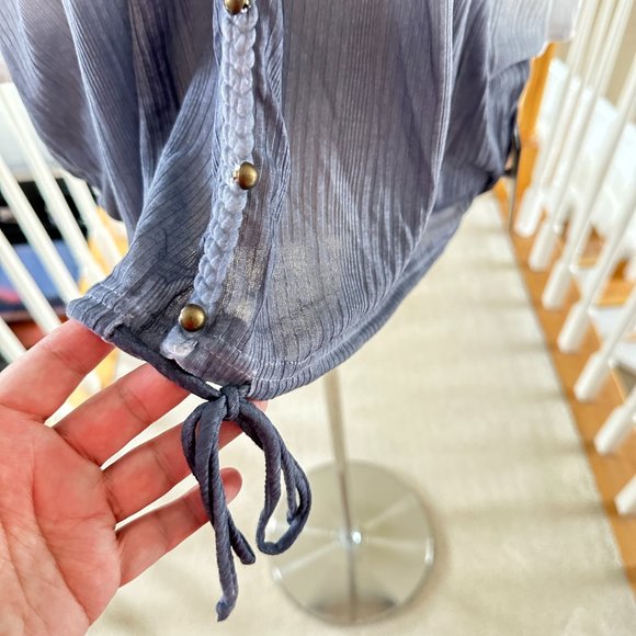 Seven7 Women's Ombre Summer Blouse Braid Neckline Detail Size XL Lightweight - Picture 5 of 8